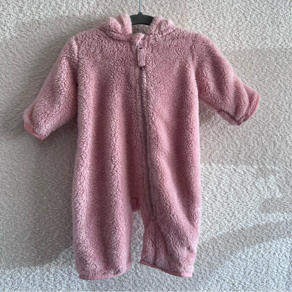 Hanna Andersson Infant Bear Baby Pink Suit Bunting One Piece Size 0-3 Months